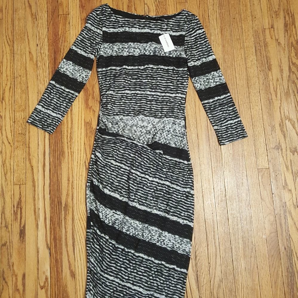 NWT Le Chateau long sleeve black bodycon dress XS